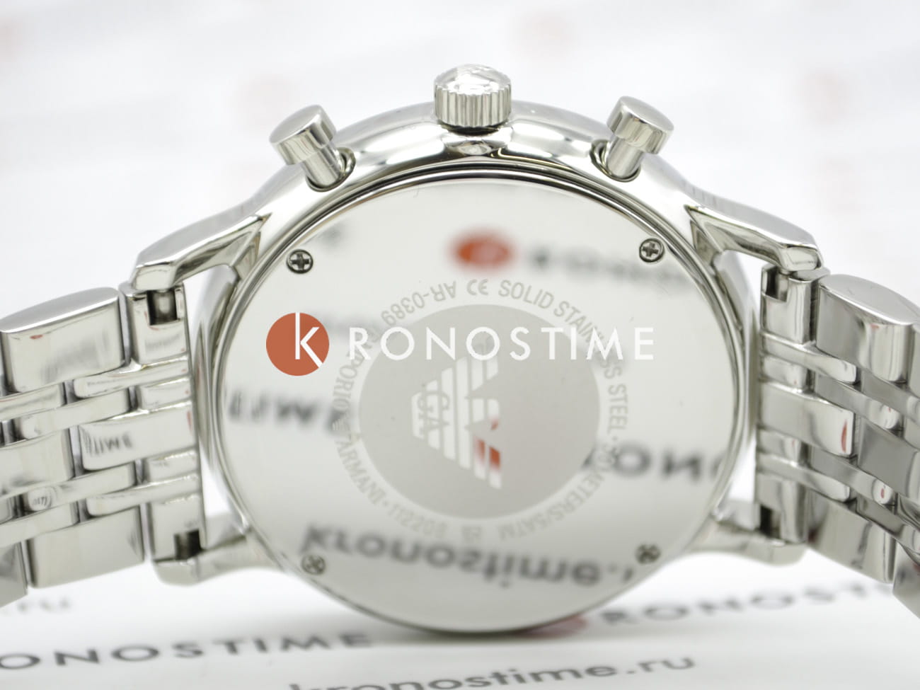 Emporio Armani Emporio Armani Classics AR0389  — детали корпуса и нержавеющая сталь