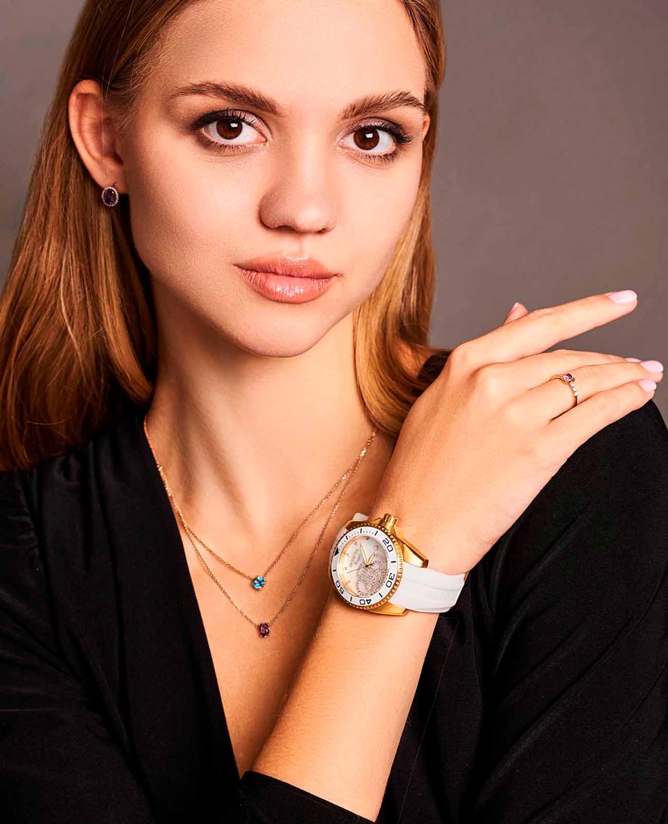 Invicta Invicta Angel IN0488 кварцевые женские часы часы крупный план перламутровый циферблата