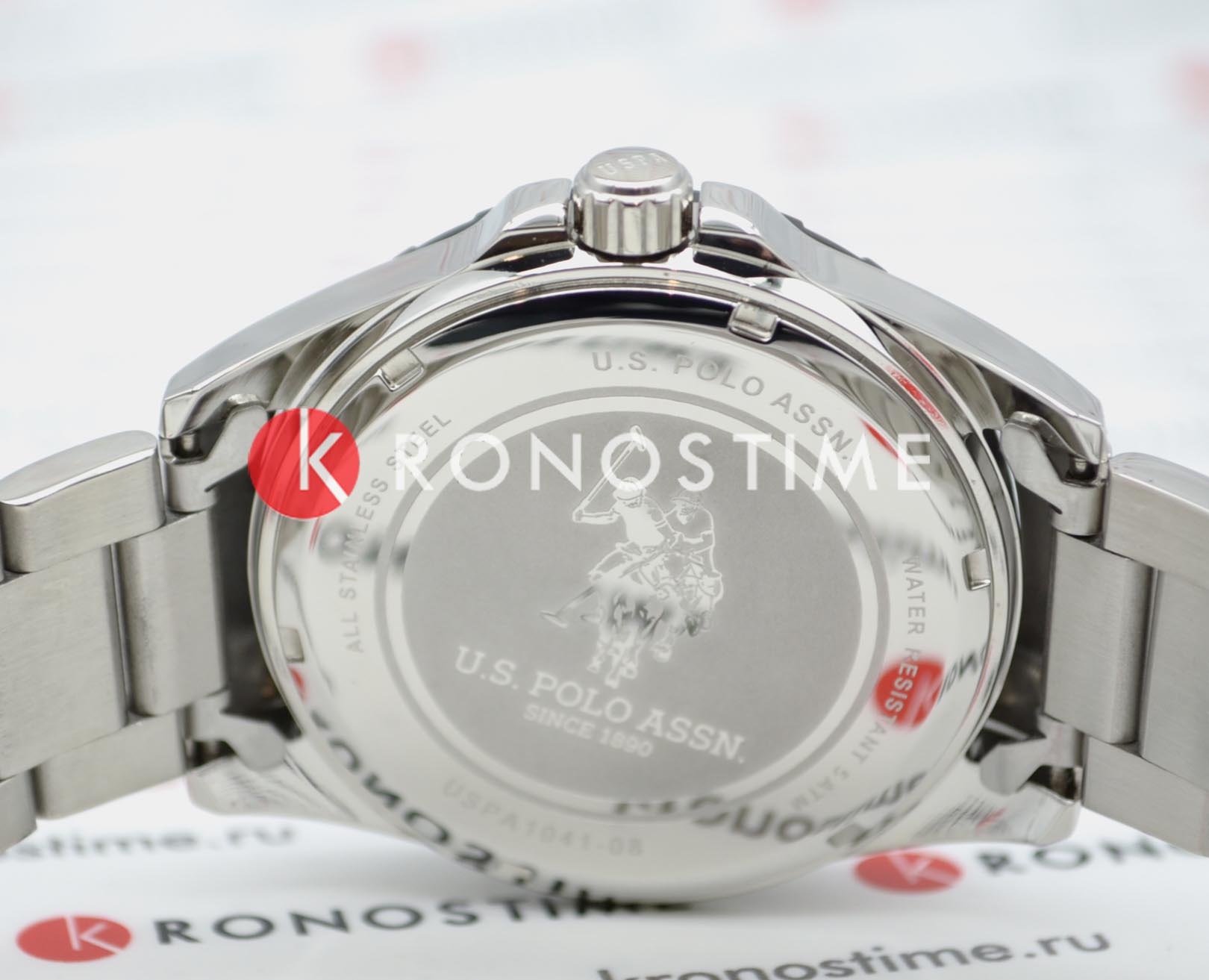 U.S. Polo Assn. U.S. Polo Assn. Crossing USPA1041-08  - задняя крышка металл сталь корпуса, сша часы