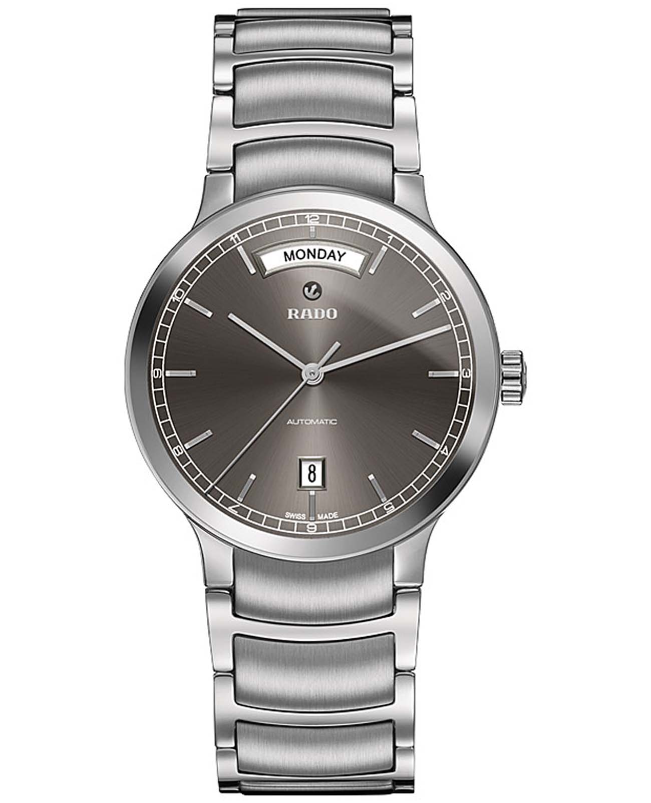 Rado Rado Centrix Automatic R30156103 Automatic R30156103 механические мужские часы серый циферблат, браслет сталь + керамические вставки — вид спереди