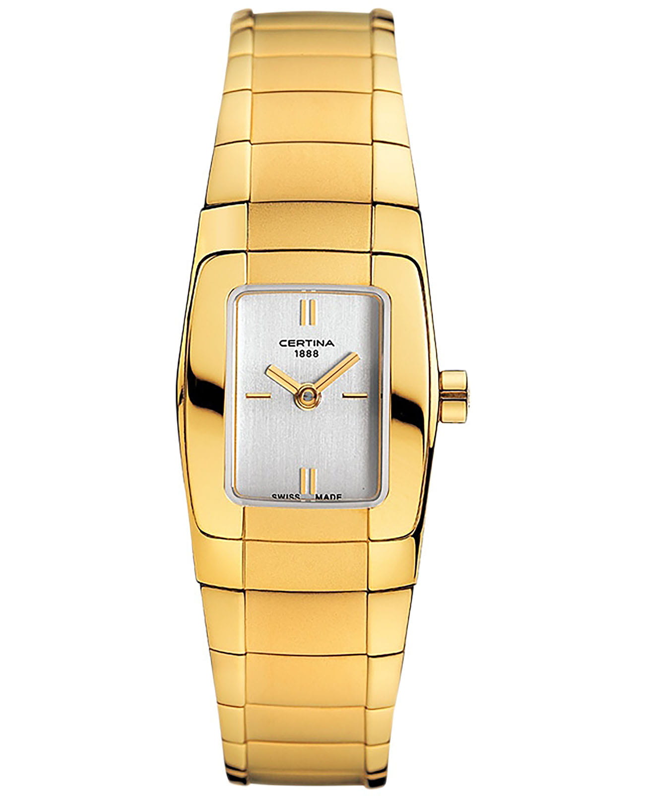 Certina Certina DS Lady Spel C322.7157.46.11  C32271574611 кварцевые женские часы белый циферблат, браслет сталь c pvd покрытием — вид спереди