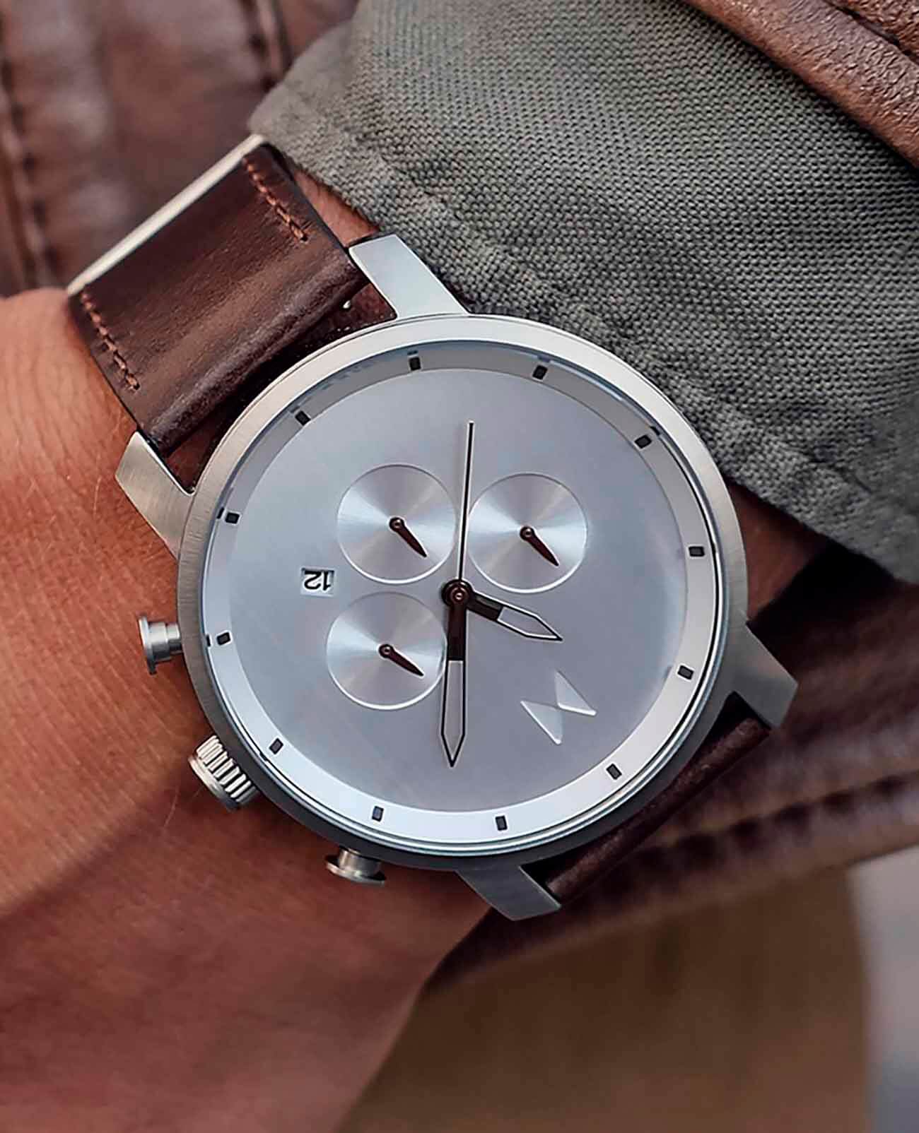 MVMT MVMT D-MC01-SBRL кварцевые мужские часы часы крупный план серебристый циферблата