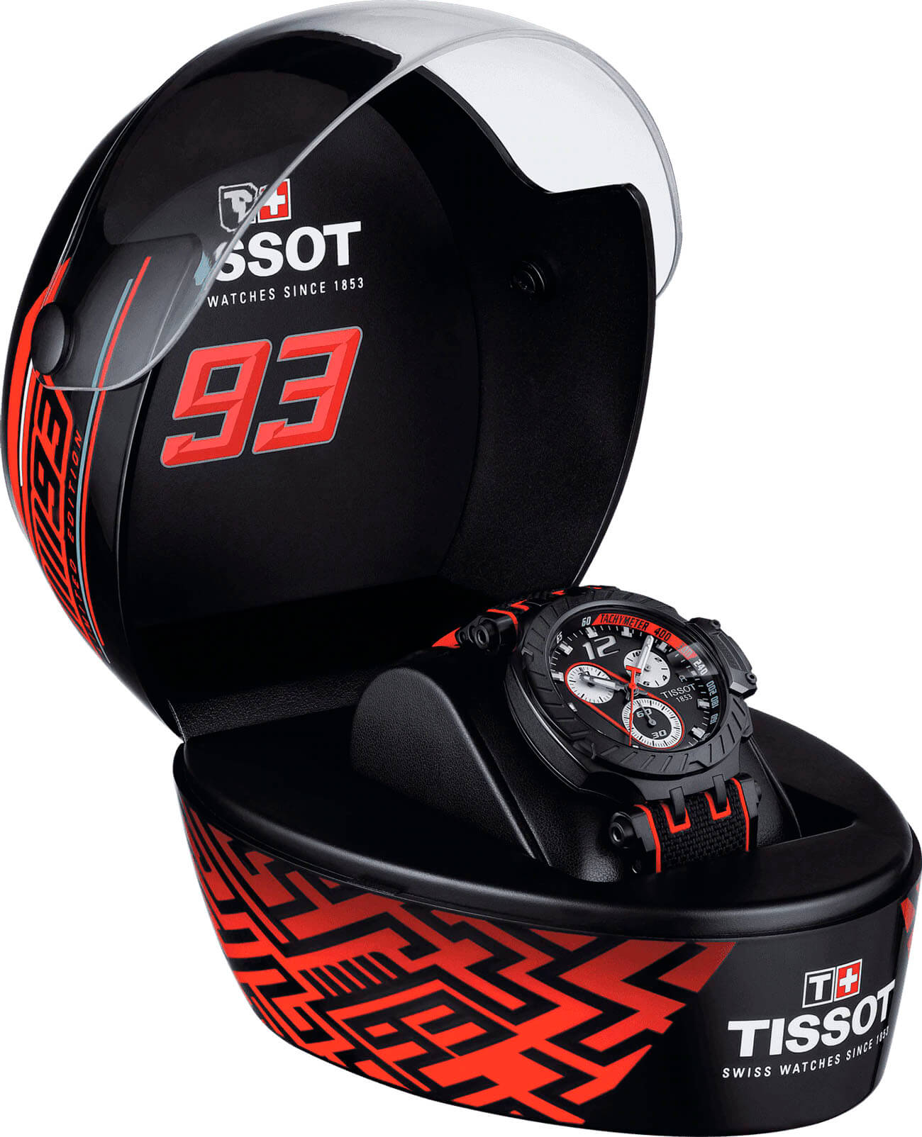 Tissot Tissot T-Race Marc Marquez 2019 T115.417.37.057.01 кварцевые мужские часы часы крупный план черный циферблата