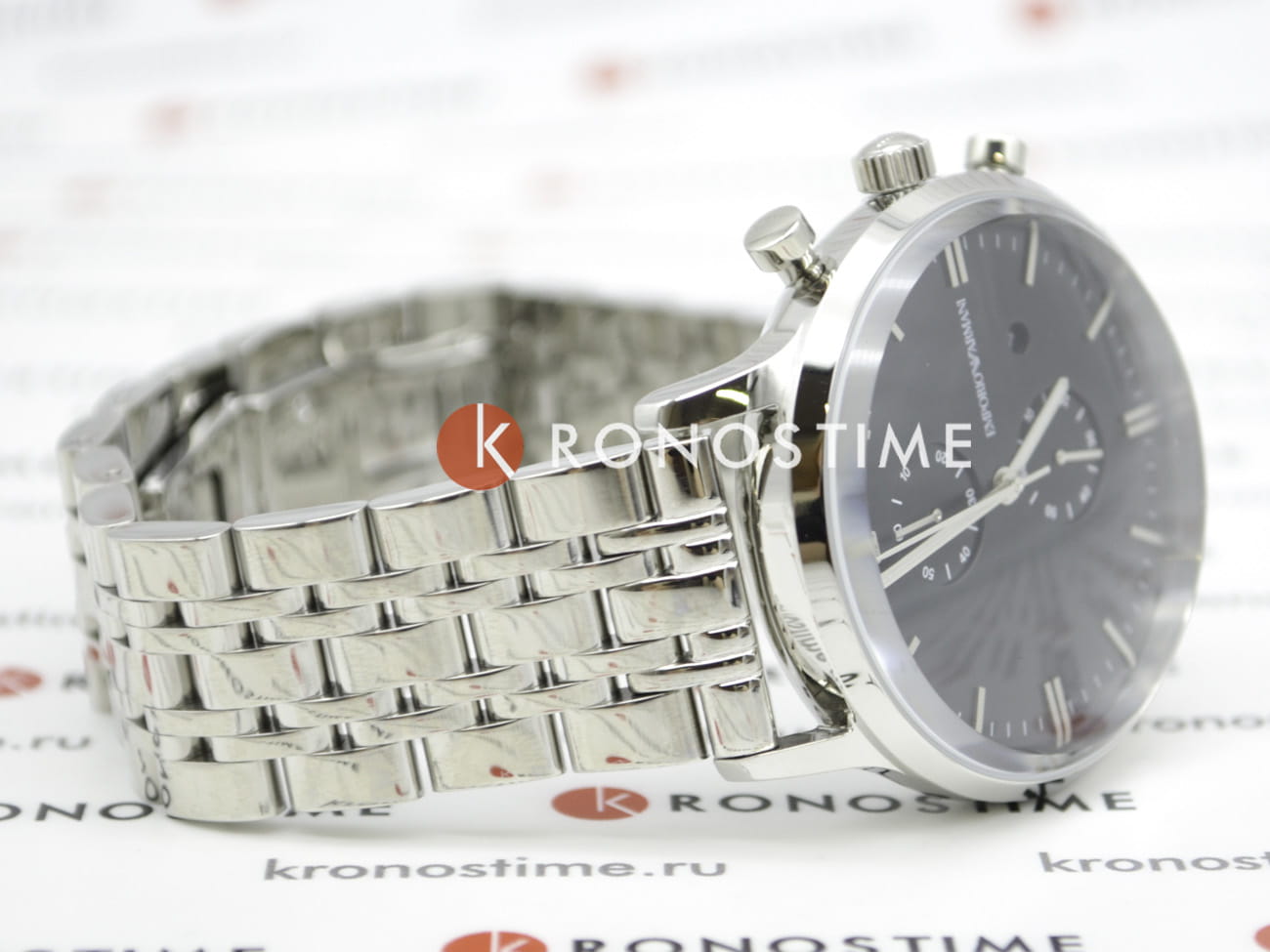 Emporio Armani AR0389 мужские часы застежка крупным планом