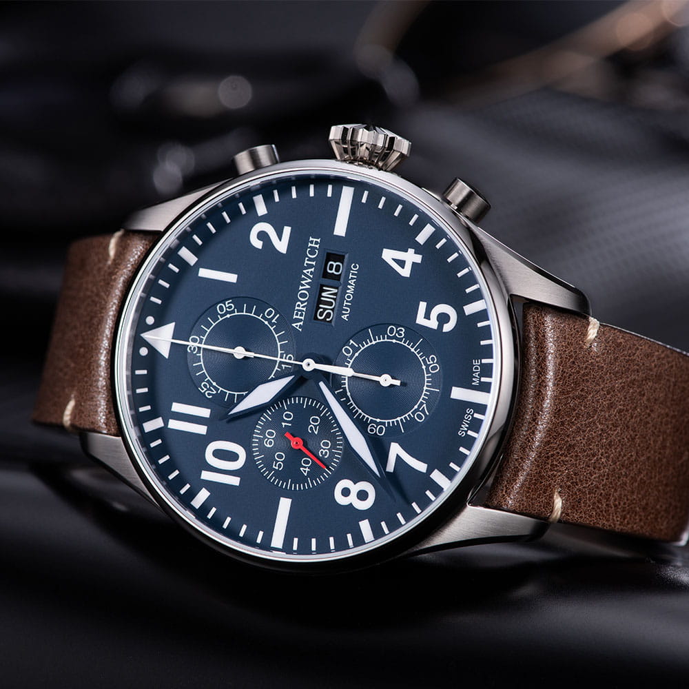 Aerowatch Aerowatch Les Grandes Classiques Pilot 61989 AA05 , наручные мужские часы фото под углом