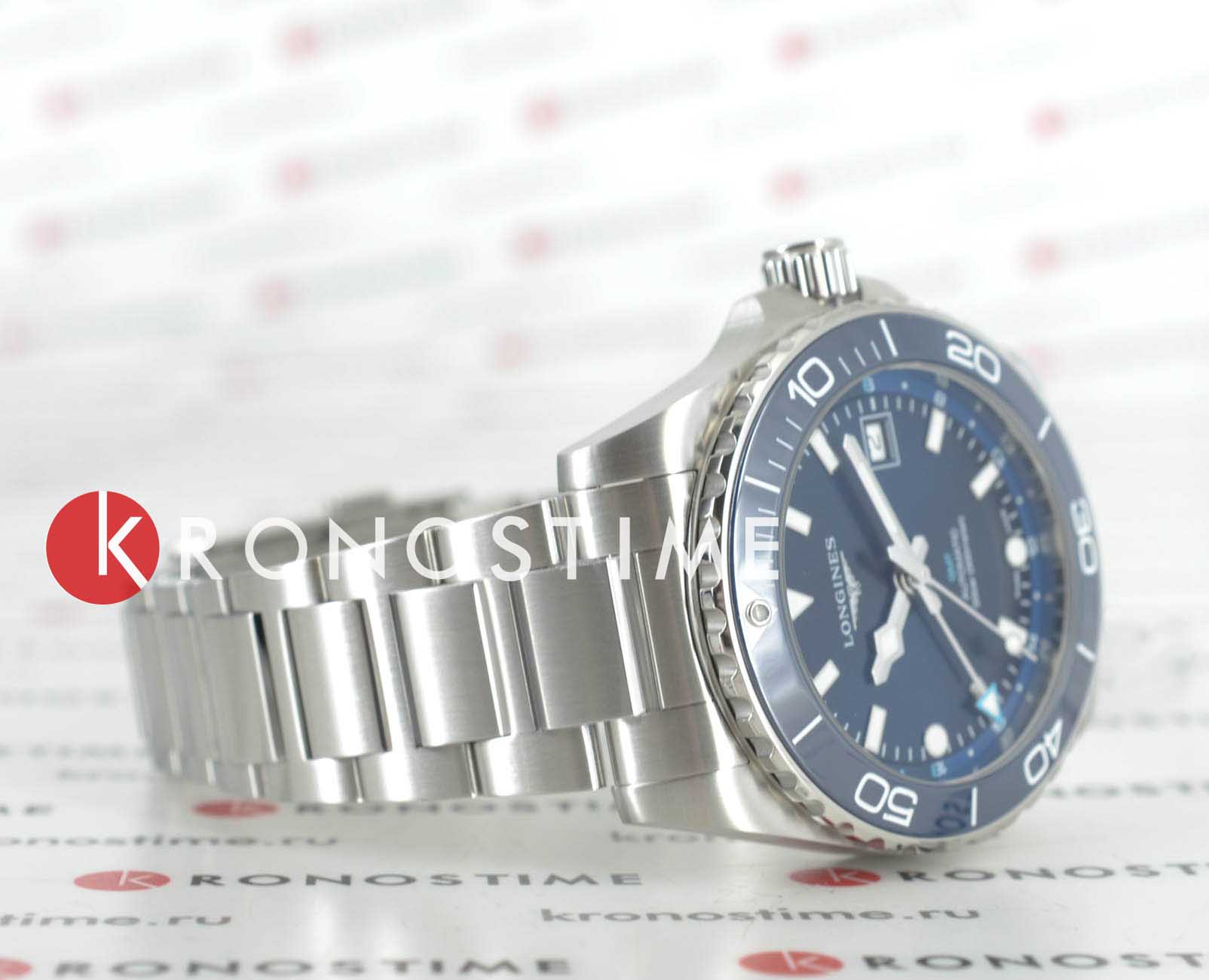 Longines Longines HydroConquest L3.790.4.96.6, hydroconquest швейцария мужские часы на браслете нержавеющая сталь боковой вид