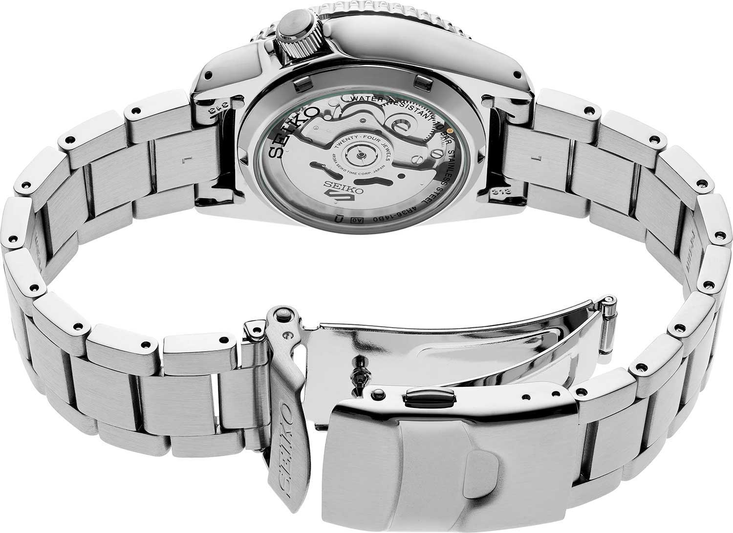 Seiko SRPK35K1 мужские часы застежка крупным планом