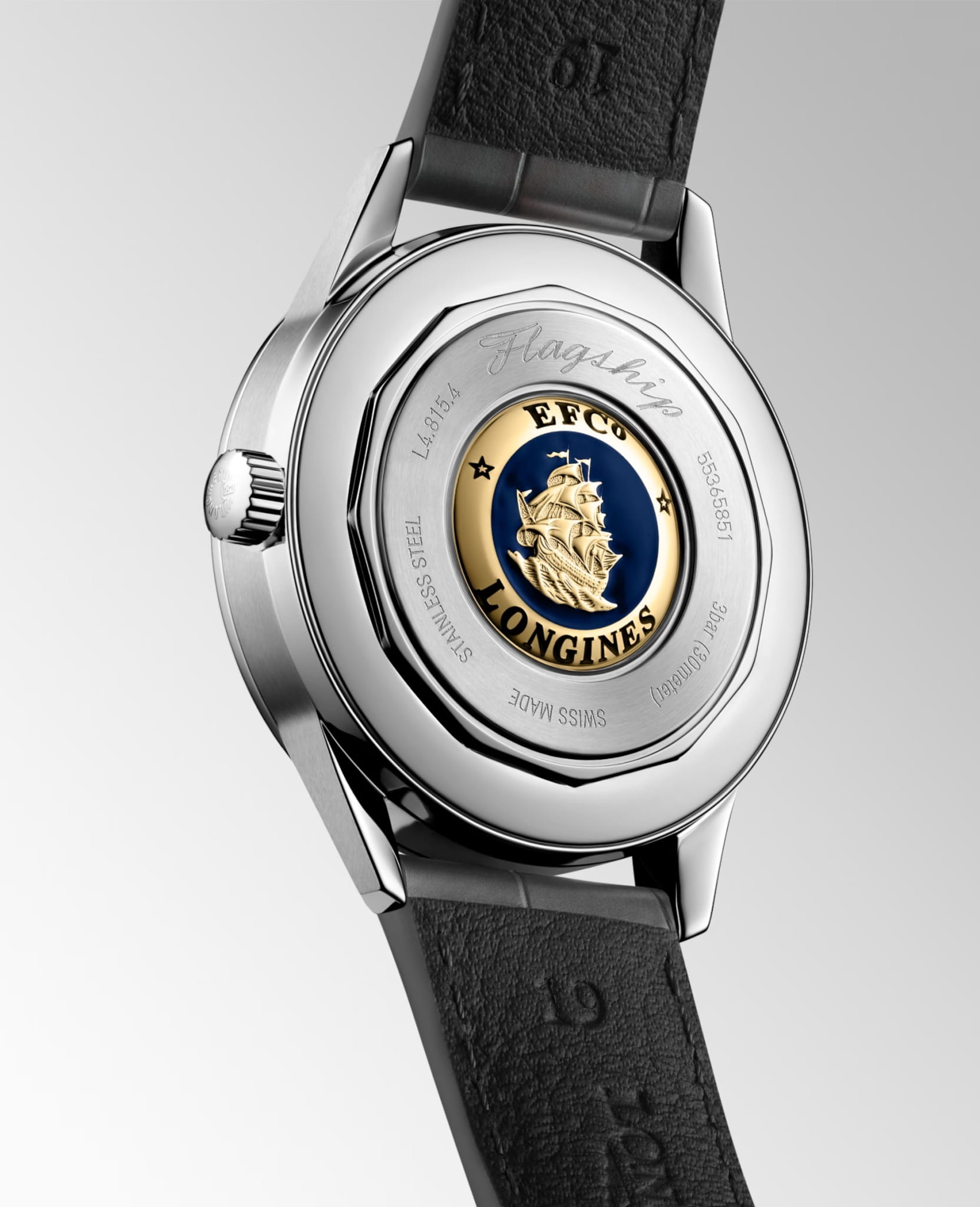 Longines Longines Flagship Heritage L4.815.4.72.2, flagship швейцария мужские часы на браслете кожаный боковой вид