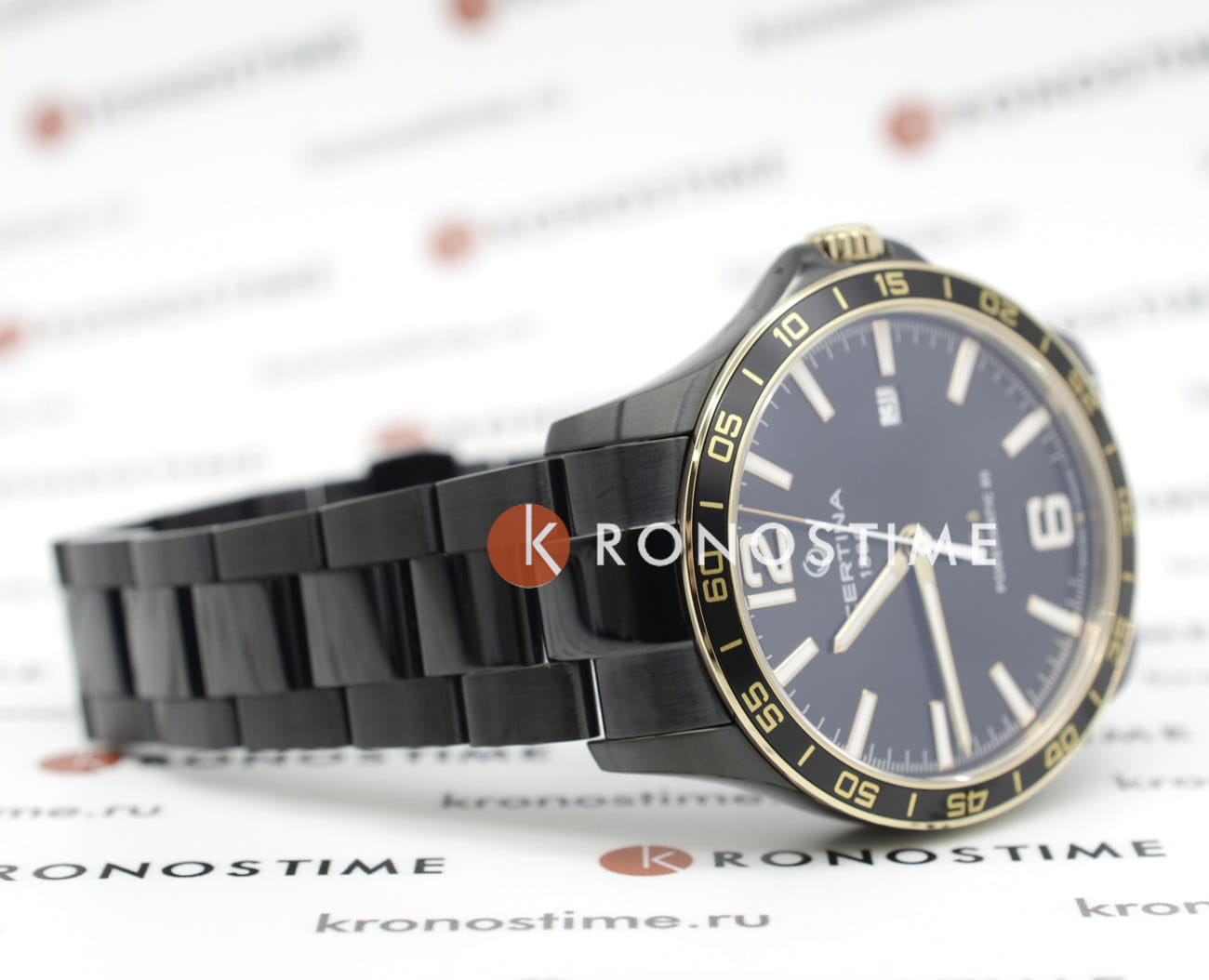 Certina Certina DS-8 C033.807.33.057.00, sport швейцария мужские часы на браслете нержавеющая сталь с pvd-покрытием боковой вид