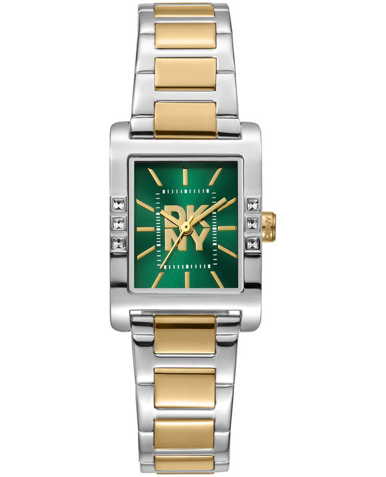 DKNY DKNY Westside Glitz DK1L008M0085  DK1L008M0085 кварцевые женские часы зеленый циферблат, браслет нержавеющая сталь с ip-покрытием — вид спереди