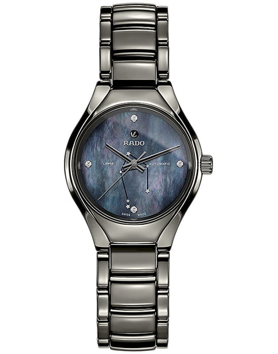 Rado Rado True Star Sign - Libra R27243942 Automatic R27243942 механические женские часы перламутровый циферблат, браслет плазменная керамика — вид спереди