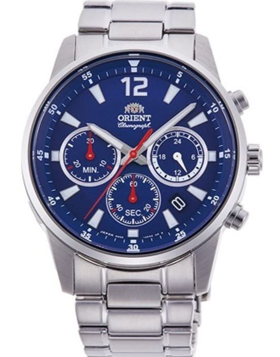 Orient Orient RA-KV0002L1 (RN-KV0002L)  RA-KV0002L кварцевые мужские часы синий циферблат, браслет нержавеющая сталь — вид спереди