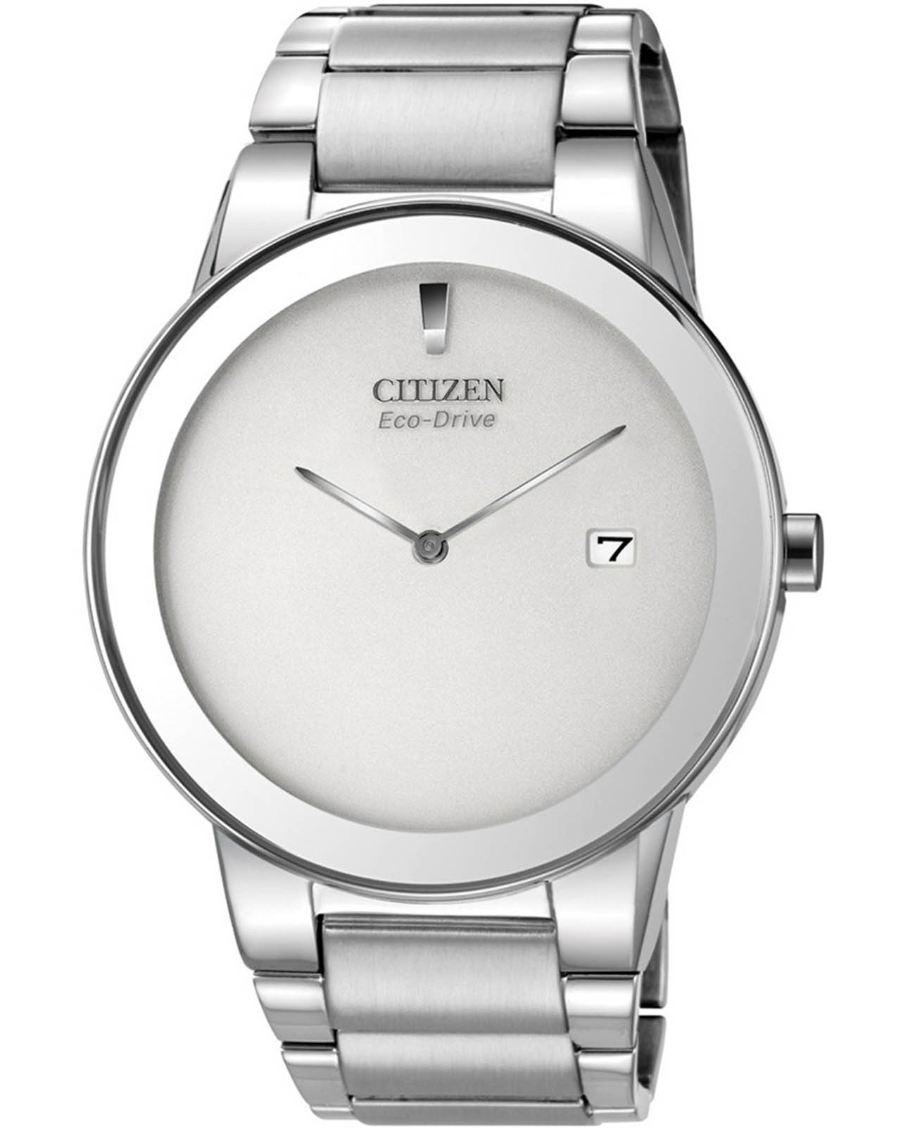 Citizen Citizen Eco-Drive Axiom AU1060-51A  AU1060-51A кварцевые мужские часы белый циферблат, браслет нержавеющая сталь — вид спереди
