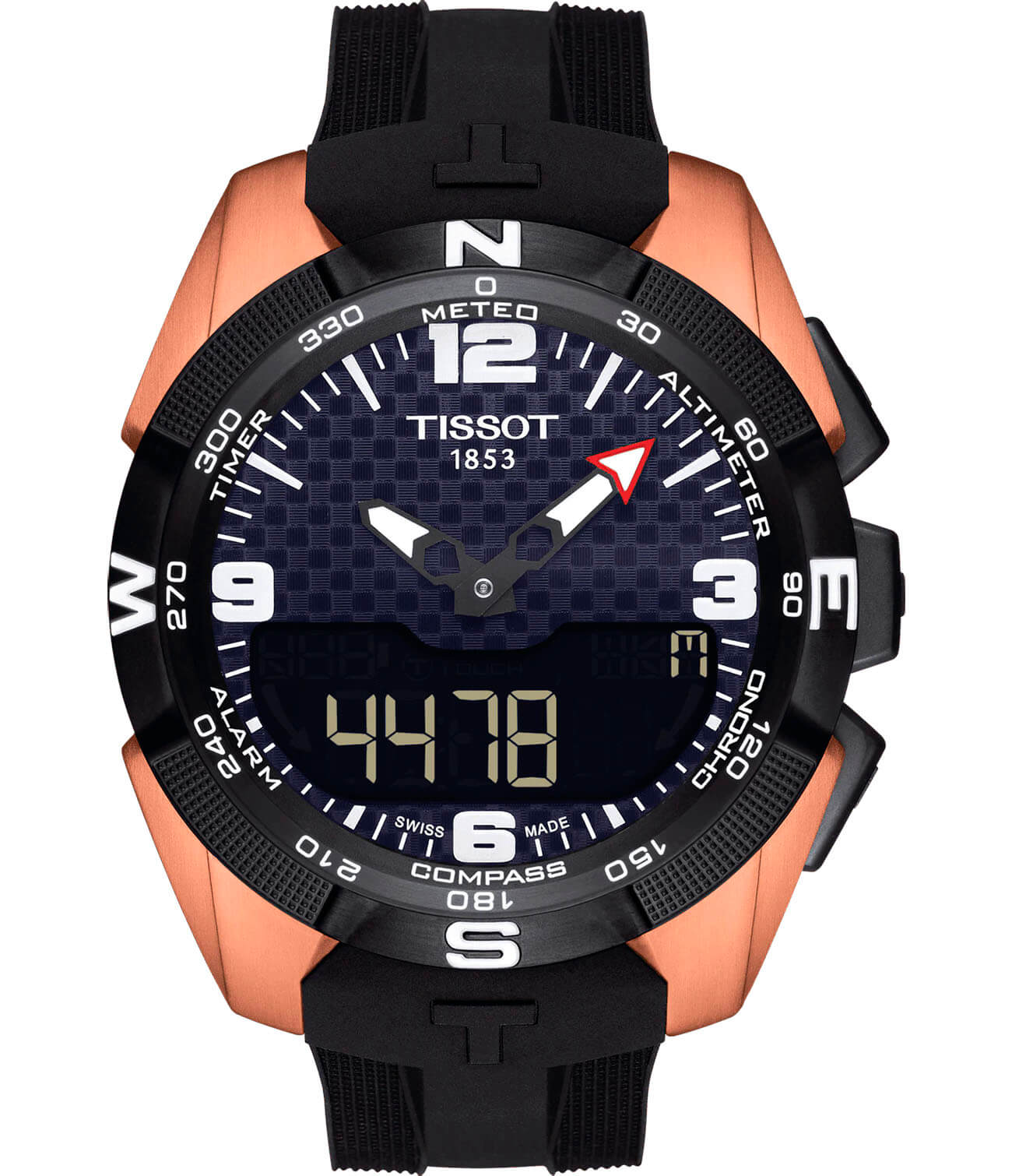 Tissot Tissot T-Touch Exper Solar Tour De France 2019 Special Edition T091.420.47.207.04 T Touch T0914204720704 кварцевые мужские часы черный циферблат, браслет каучук — вид спереди