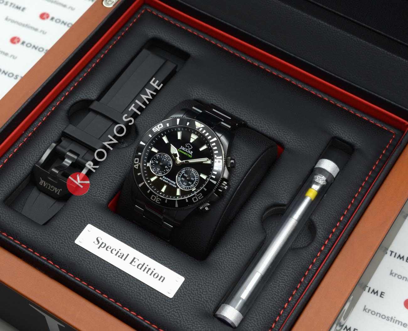 Jaguar Jaguar Connected J929/1 кварцевые мужские часы часы крупный план черный циферблата