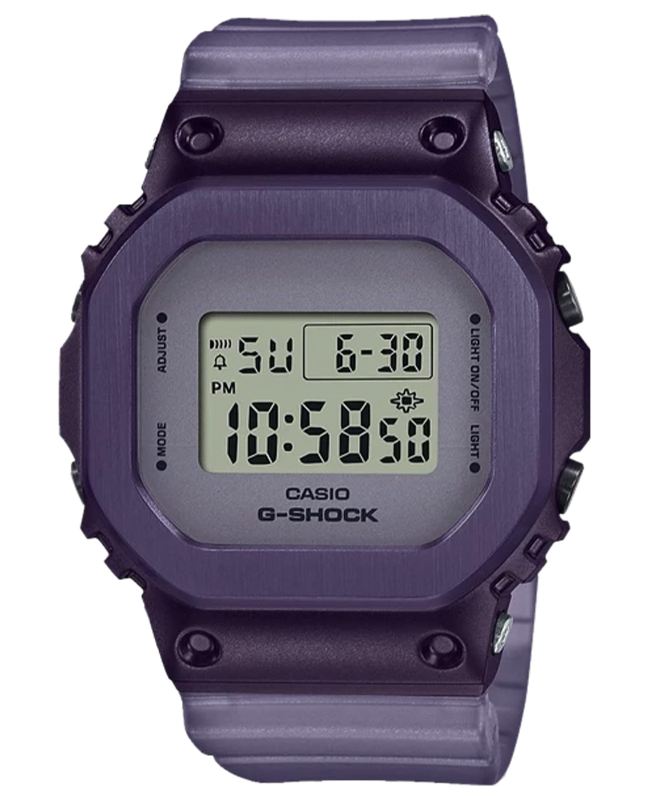 Casio Casio G-Shock GM-S5600MF-6DR (GM-S5600MF-6) GM GM-S5600MF-6DR электронные женские часы  циферблат, браслет полимер — вид спереди