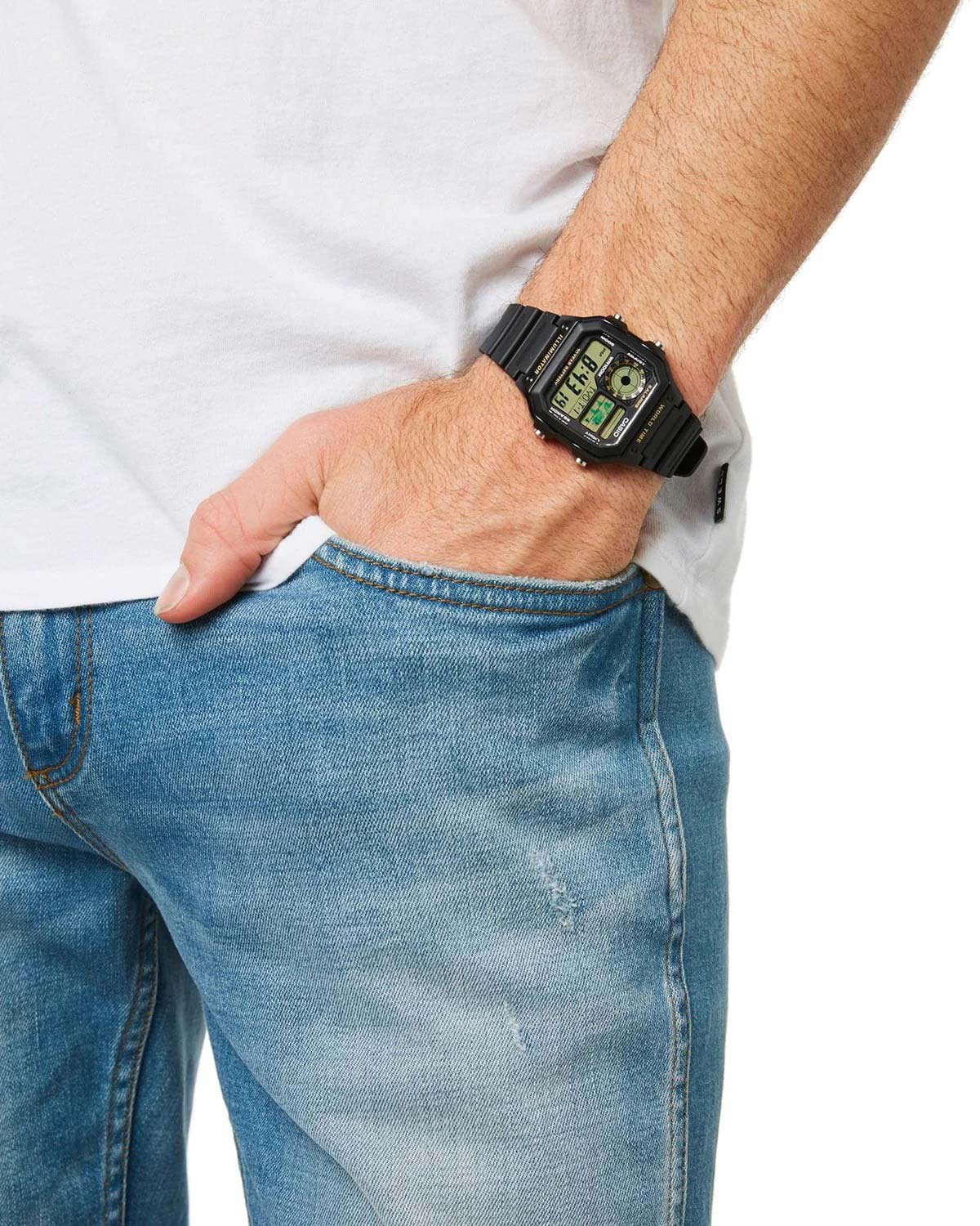 Casio Casio Collection AE-1200WH-1BVDF (AE-1200WH-1B) мужские часы серый циферблат на запястье