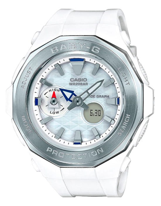 Casio Casio Baby-G BGA-225-7A  BGA-225-7A кварцевые женские часы белый циферблат, браслет пластик — вид спереди