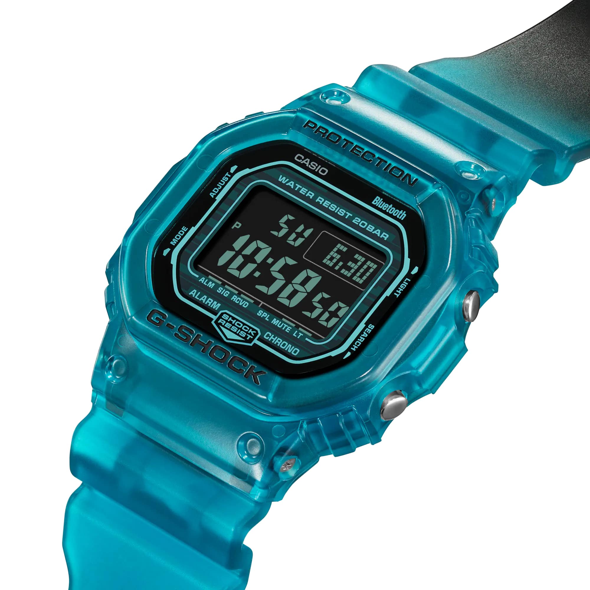 Casio Casio G-Shock DW-B5600G-2, g-shock япония мужские часы на браслете пластик боковой вид