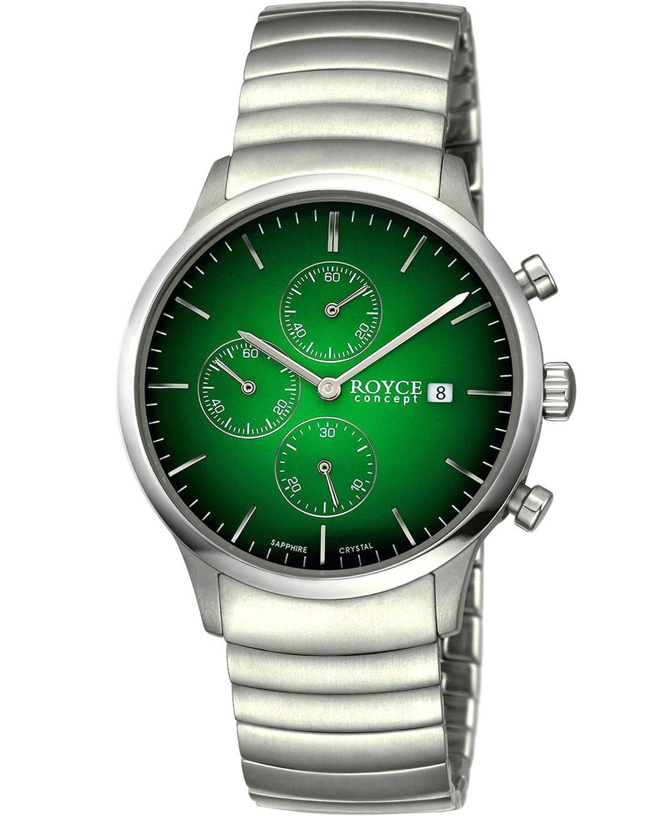 Boccia Titanium Boccia Titanium Circle-Oval 3743-01  3743-01 кварцевые мужские часы зеленый циферблат, браслет титановый — вид спереди