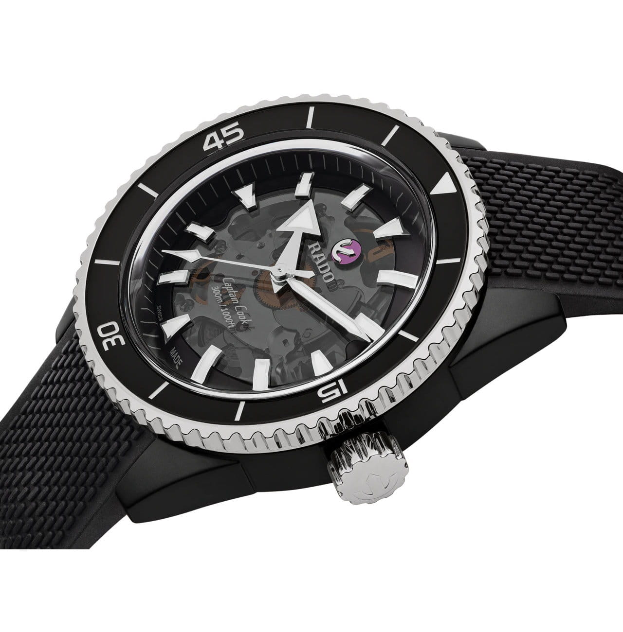 Rado Rado Captain Cook High-Tech Ceramic R32127156, captain cook швейцария мужские часы на браслете каучук боковой вид