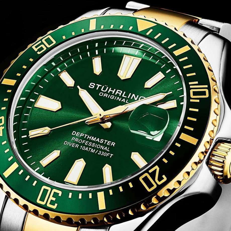 Оригинальные часы Stuhrling Stuhrling Aquadiver 3950A.6 кварцевые калибр механизма  общий вид