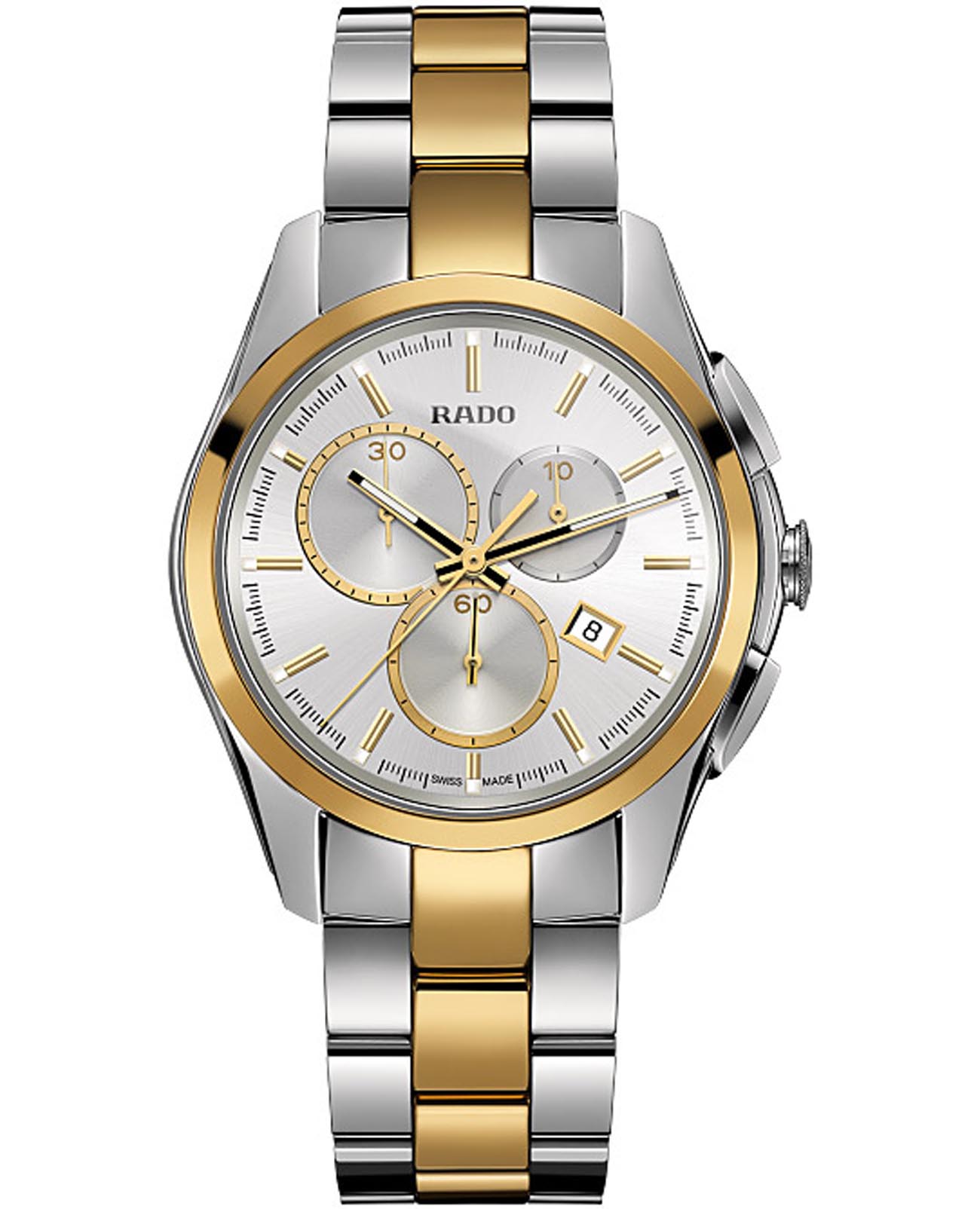 Rado Rado Hyperchrome Chronograph R32040102  R32040102 кварцевые мужские часы серебристый циферблат, браслет сталь + ceramos™ — вид спереди