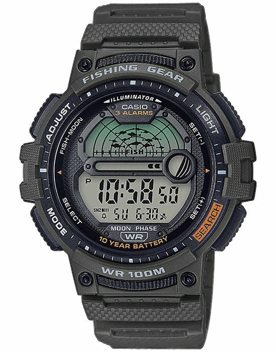 Casio Casio Collection WS-1200H-3A  WS-1200H-3AVEF кварцевые мужские часы серый циферблат, браслет пластик — вид спереди
