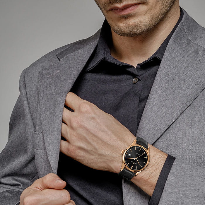 Jacques Lemans Jacques Lemans Classic 1-2073E мужские часы черный циферблат на запястье