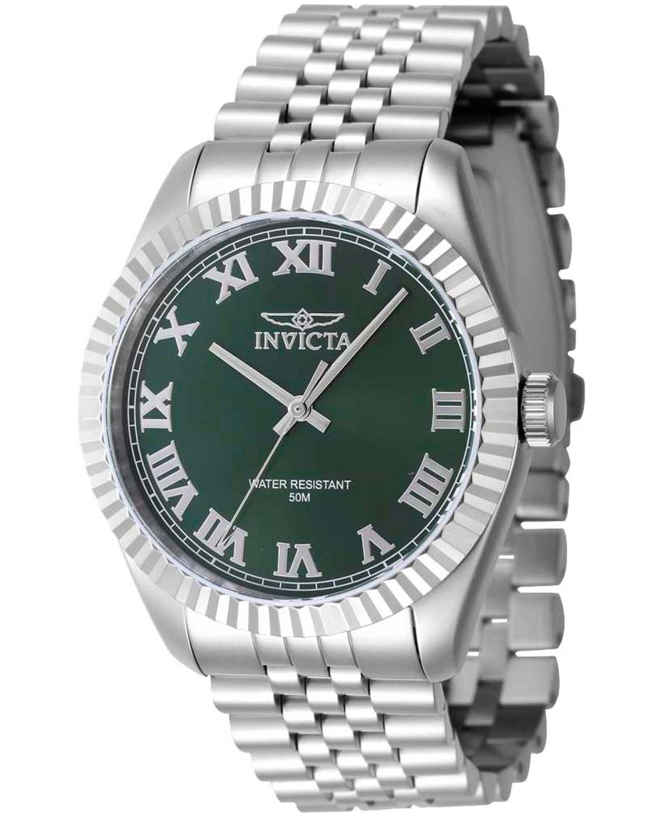 Invicta Invicta Specialty IN47398  IN47398 кварцевые мужские часы зеленый циферблат, браслет нержавеющая сталь — вид спереди