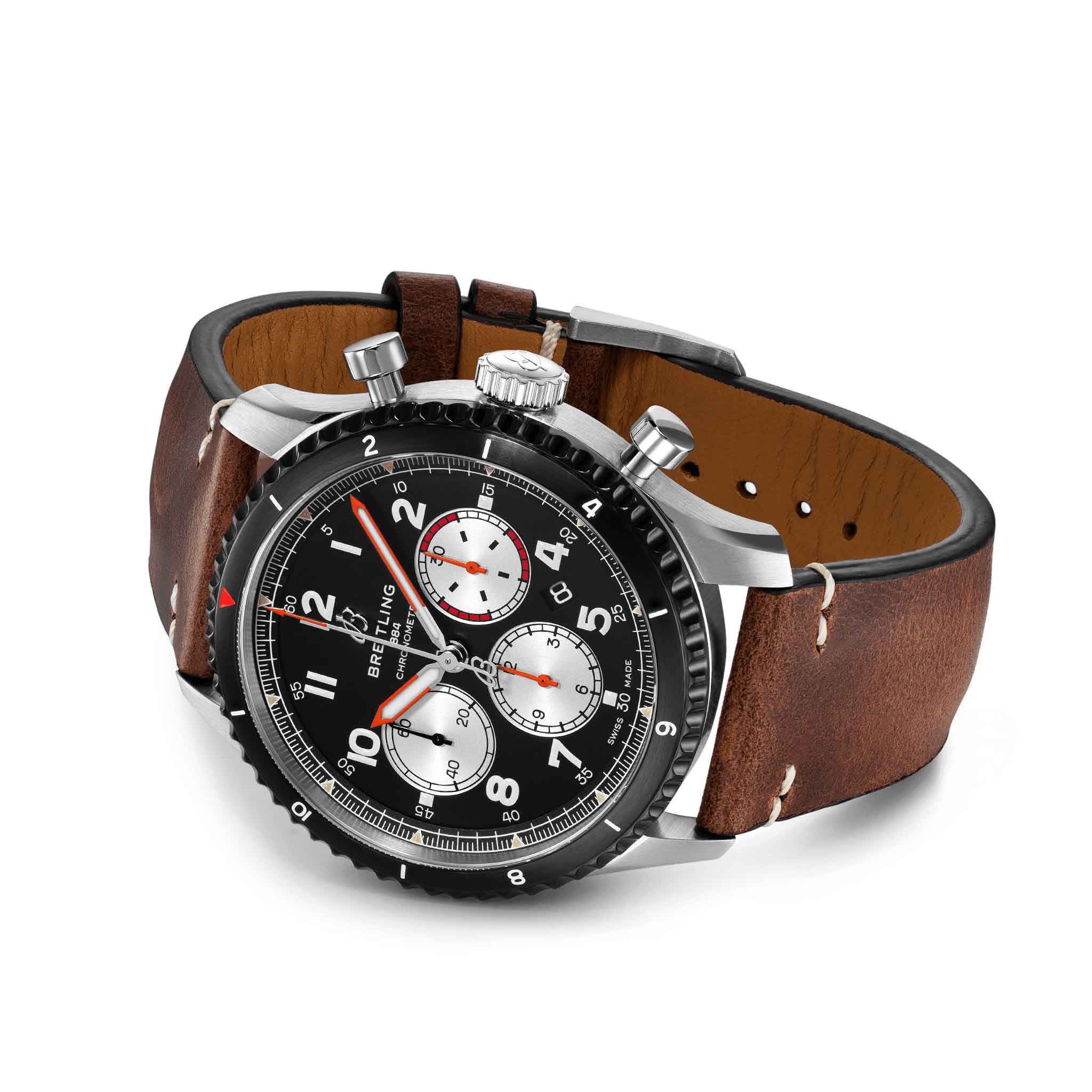 Breitling Breitling Aviator 8 B01 Chronograph 43 Mosquito AB01194A1B1X2 мужские часы черный циферблат на запястье